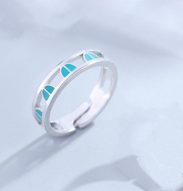 Couple Ring Sterling Silver Adjustable Personality Pair - Trendha