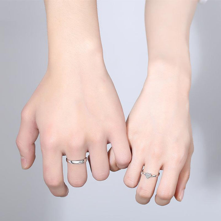 Couple Rings A Pair Of Sterling Silver Male And Female Models - Trendha
