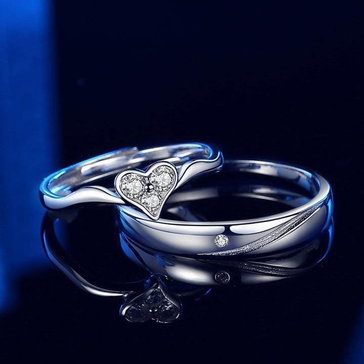 Couple Rings A Pair Of Sterling Silver Male And Female Models - Trendha