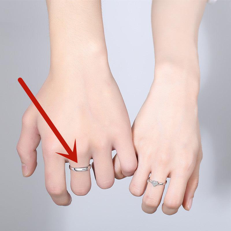 Couple Rings A Pair Of Sterling Silver Male And Female Models - Trendha