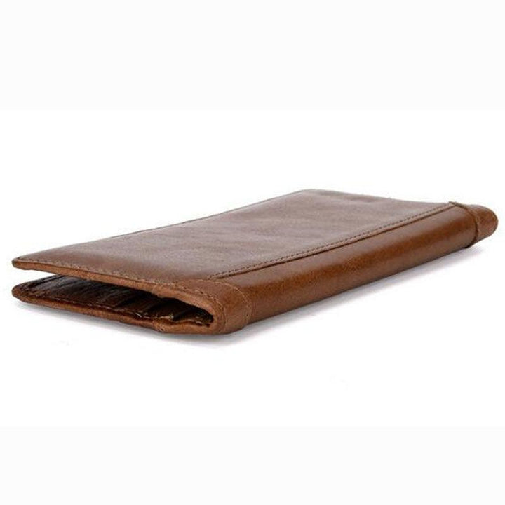 Cowhide Wallet Retro Waxed Cowhide Leather Wallet Coin Multi-card Wallet - Trendha
