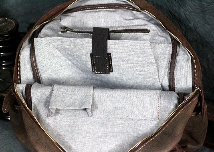 Crazy Horse Men's Leather Korean Style Backpack Retro - Trendha