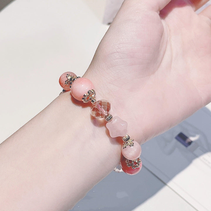 Cream Agate Natural Powder Crystal Bracelet - Trendha