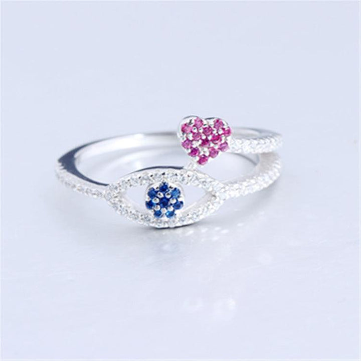 Creative Personalized Inlaid Zirconia Devil's Eye Ring - Trendha