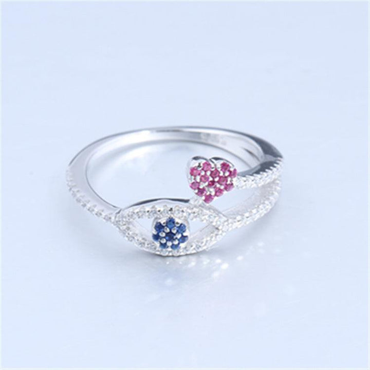 Creative Personalized Inlaid Zirconia Devil's Eye Ring - Trendha