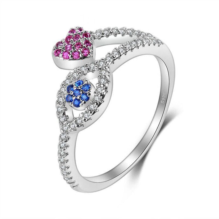 Creative Personalized Inlaid Zirconia Devil's Eye Ring - Trendha