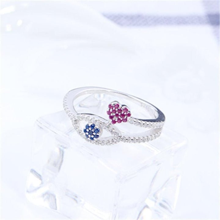 Creative Personalized Inlaid Zirconia Devil's Eye Ring - Trendha