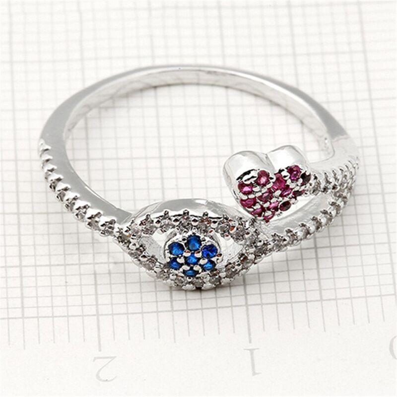 Creative Personalized Inlaid Zirconia Devil's Eye Ring - Trendha