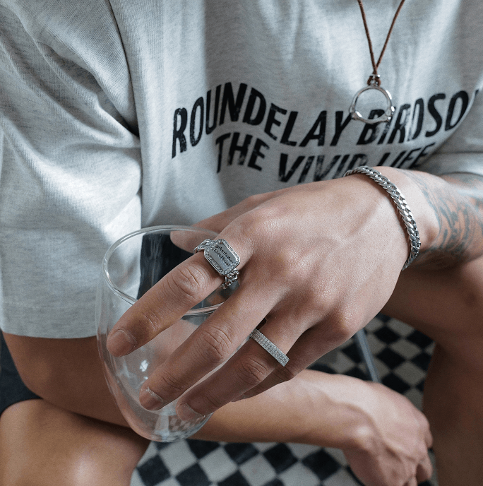 Cuban Chain Ring With Diamond Hip Hop - Trendha