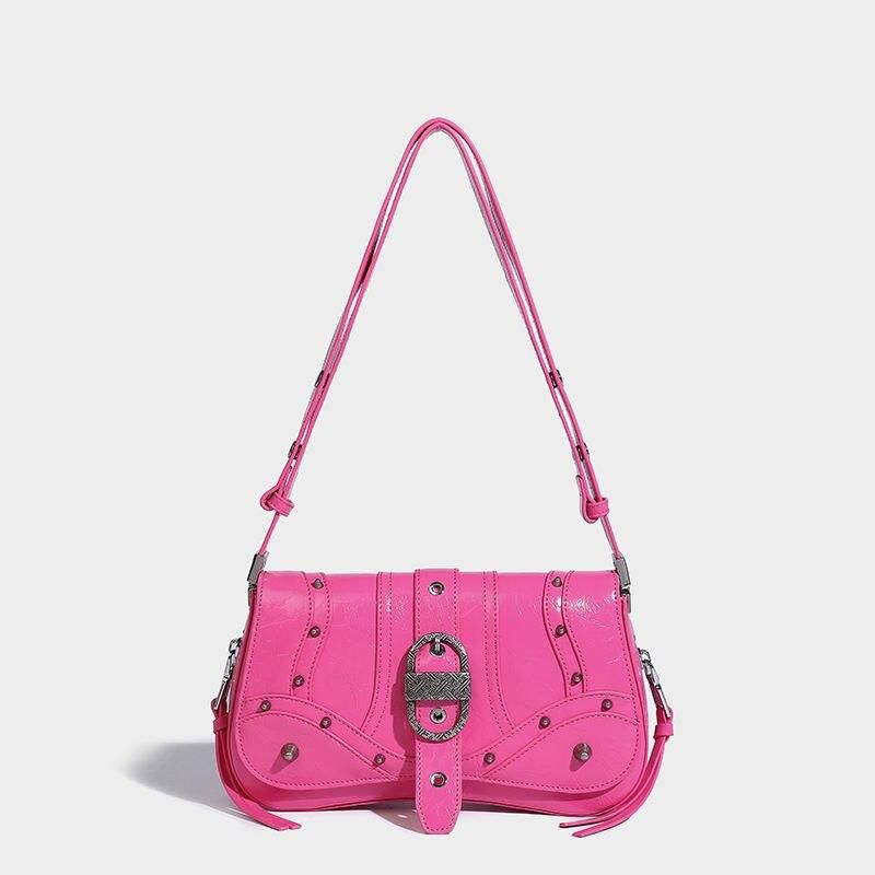 Punk Pink PU Envelope Shoulder Bag