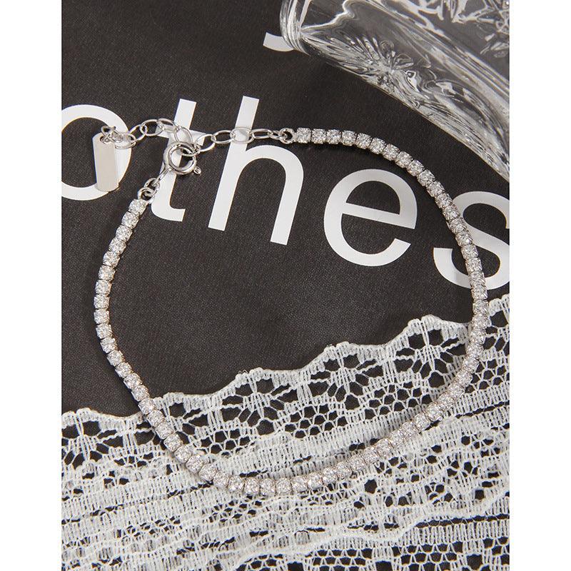 Design Sense Geometric Versatility Sparkling Ring Diamond Bracelet Sterling Silver - Trendha