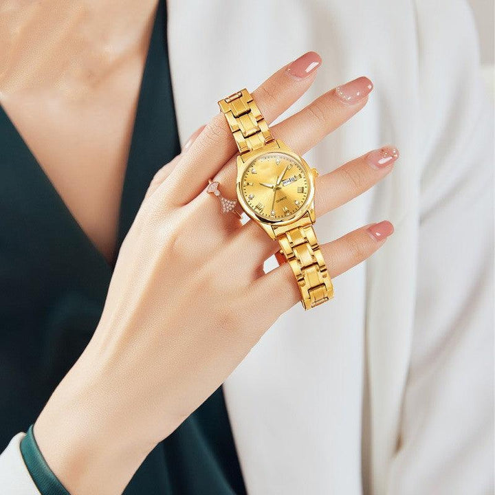 Diamond Embedded Fashion Waterproof Luminous Quartz Watch - Trendha