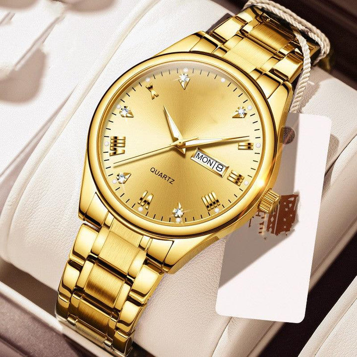 Diamond Embedded Fashion Waterproof Luminous Quartz Watch - Trendha