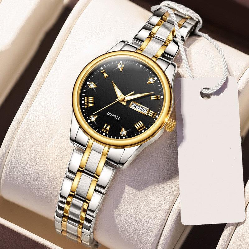 Diamond Embedded Fashion Waterproof Luminous Quartz Watch - Trendha