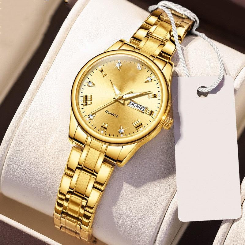 Diamond Embedded Fashion Waterproof Luminous Quartz Watch - Trendha
