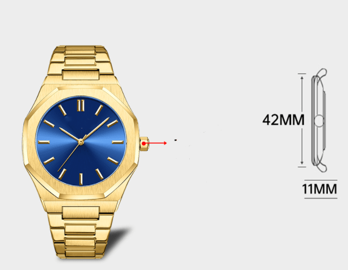 Diamond Gold Men's Watch Student Quartz - Trendha