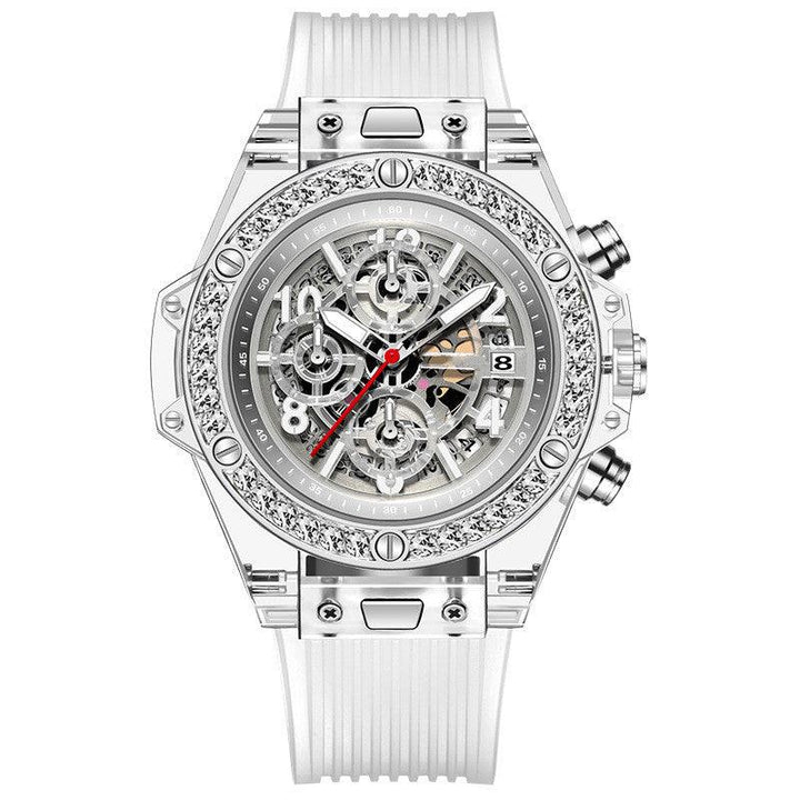 Diamond Inlaid Transparent Quartz Watch Waterproof - Trendha