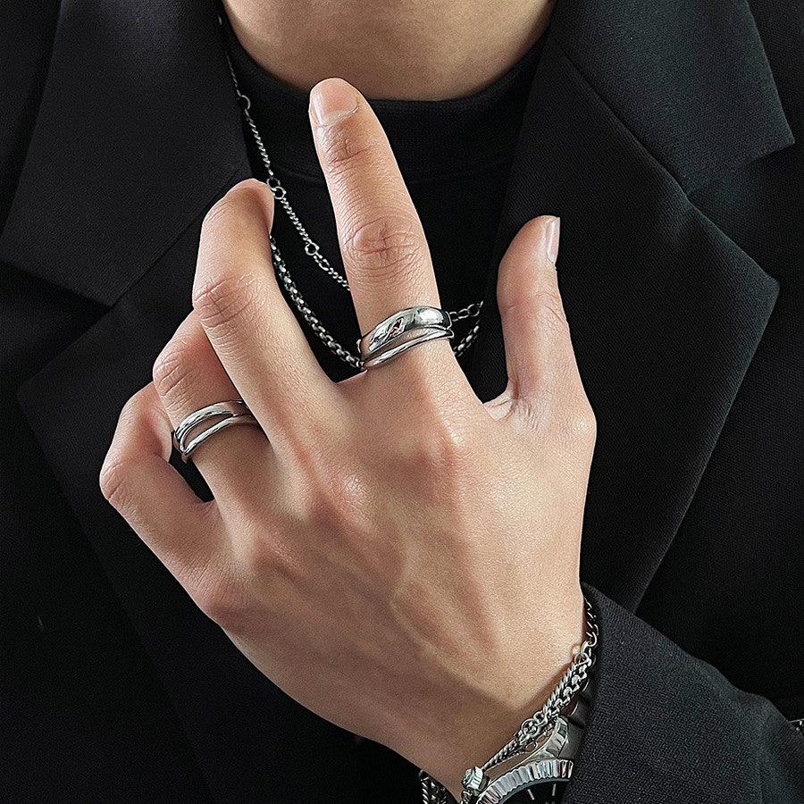 Double-layer Irregular Minority Ring Is Extremely Simple And Cold - Trendha