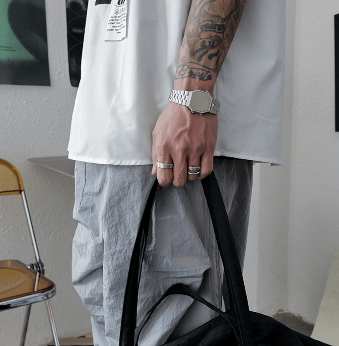 Double Layer Titanium Steel Ring Hip Hop - Trendha