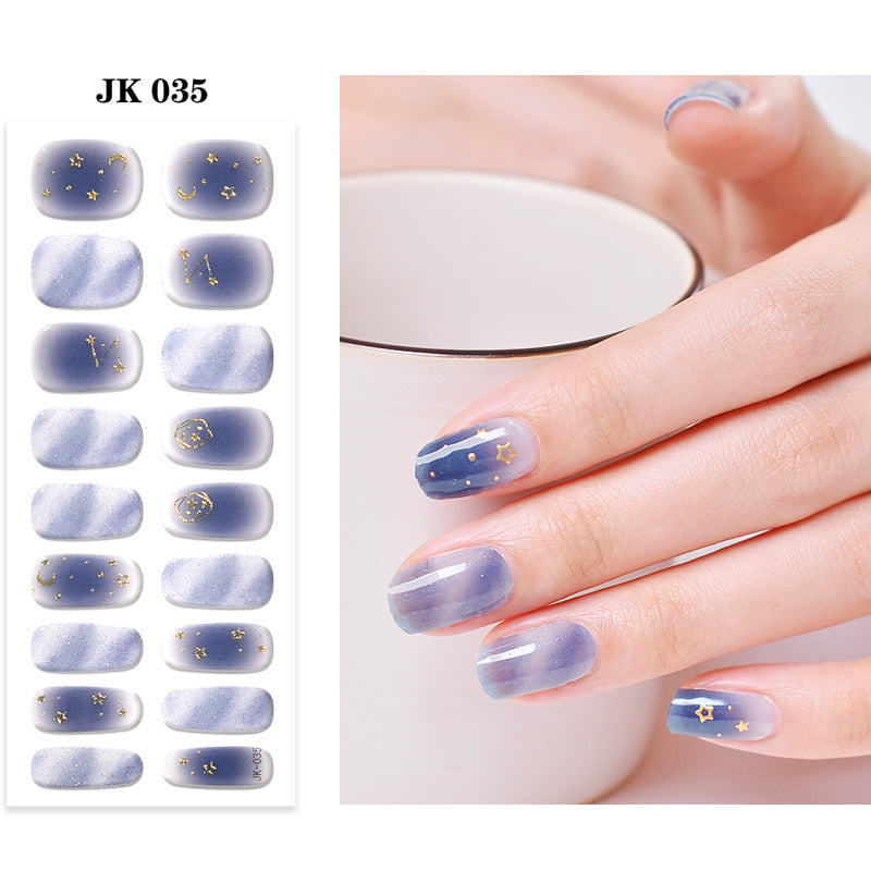 Pure Desire Wind Wear Nail Semi-baked UV Gel Nail Sticker Waterproof And Durable