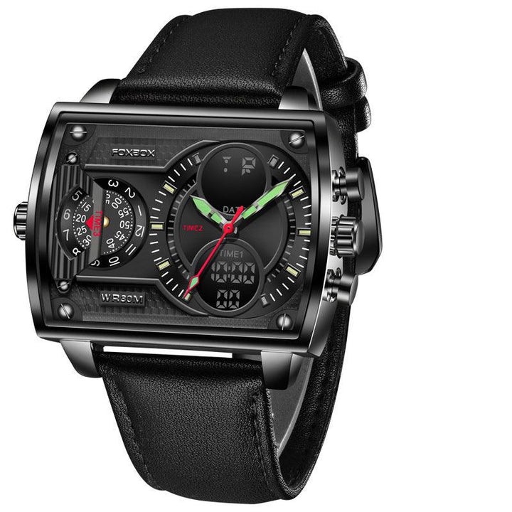 Quartz Electronic Dual Display Multi-function Square - Trendha