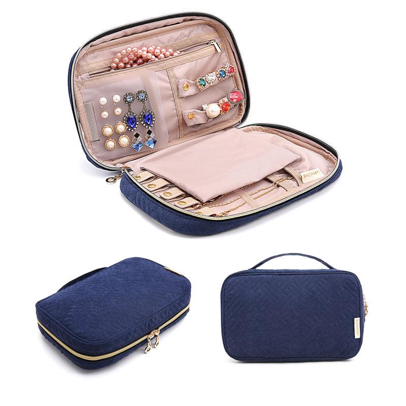 Travel Jewelry Organizer with Zippered Compartments