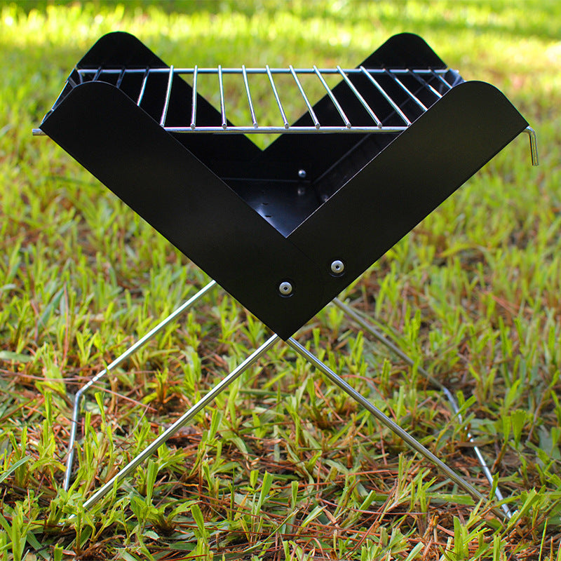 Outdoor X-Frame Folding Barbecue Grill