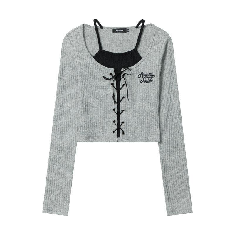 Embroidered Knitted Cardigan Long-sleeved T-shirt Women's Short Top - Trendha