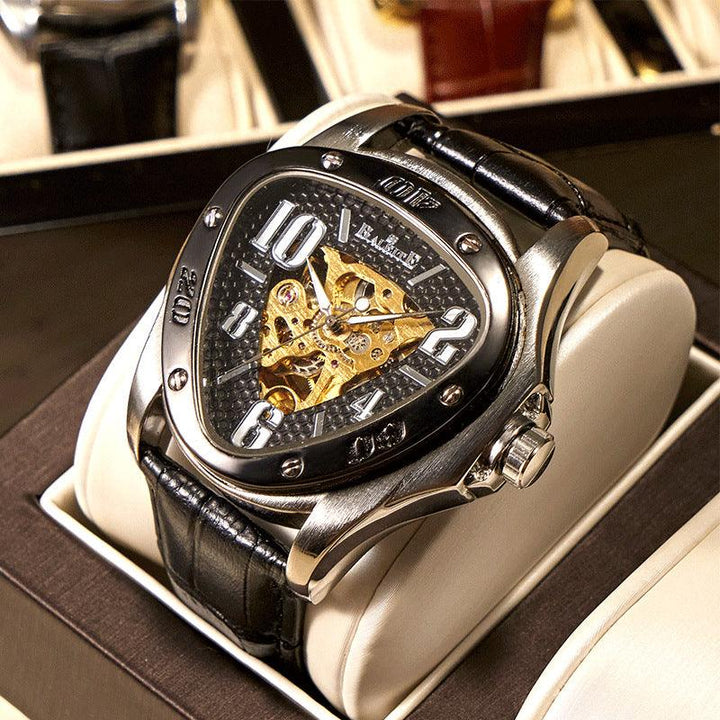European And American Style Men's Fashion Casual Hollow Triangle Mechanical Watch - Trendha