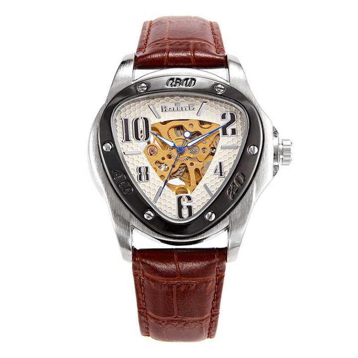 European And American Style Men's Fashion Casual Hollow Triangle Mechanical Watch - Trendha