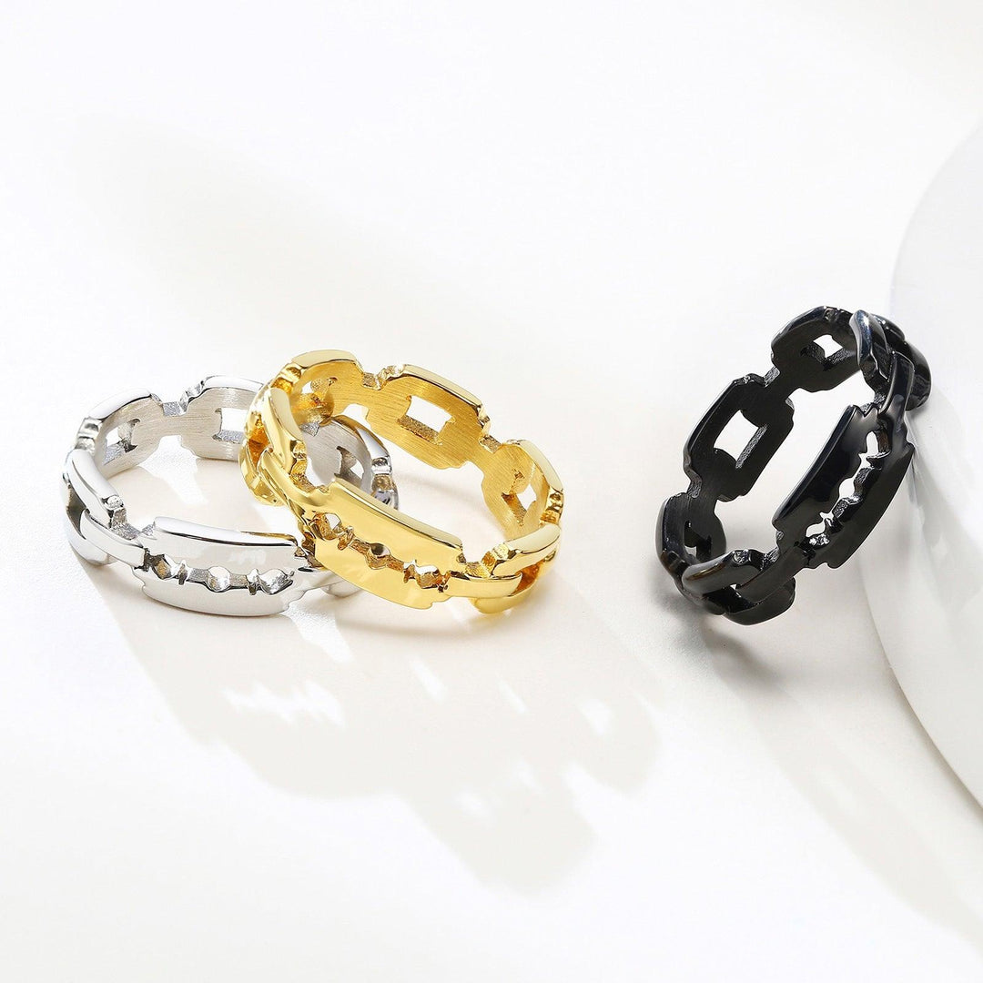 European And American Trendy Black Blade Titanium Steel Ring - Trendha