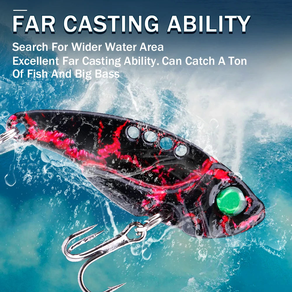 5pcs Metal VIB Blade Jig Fishing Lures – Sinking Vibration Spoon Kit