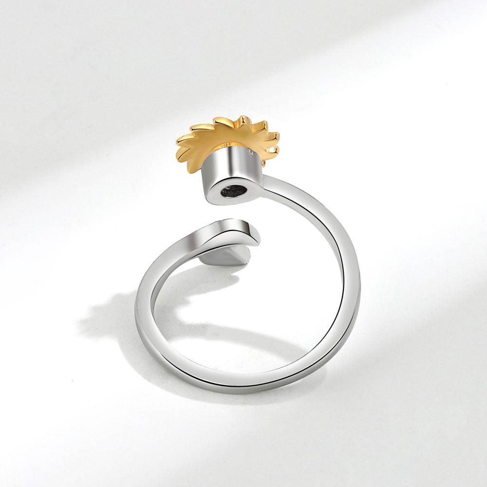 Fashion Adjustable Sunflower Rotating Ring - Trendha