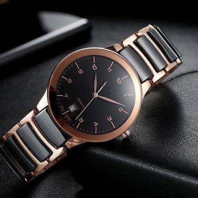 Fashion Digital Scale With Calendar Sliver Ceramic Watch - Trendha