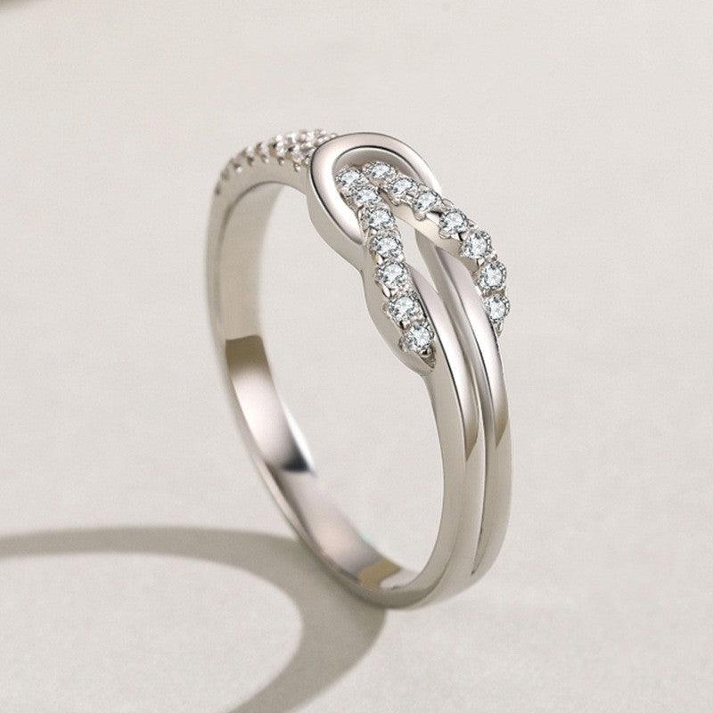 Fashion Knot High-end Light Luxury Cross Ring - Trendha