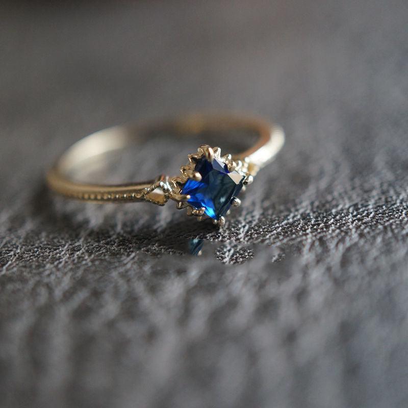 Fashion Personality Simple Zirconium Gold Plated Ring - Trendha