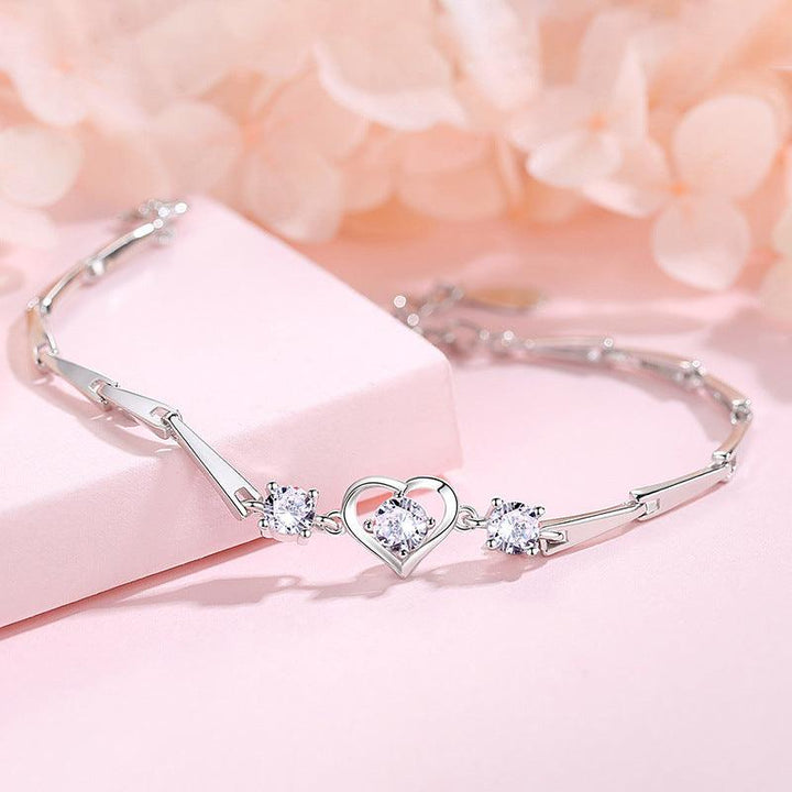 Fashion Sterling Silver Heart Bracelet Female - Trendha