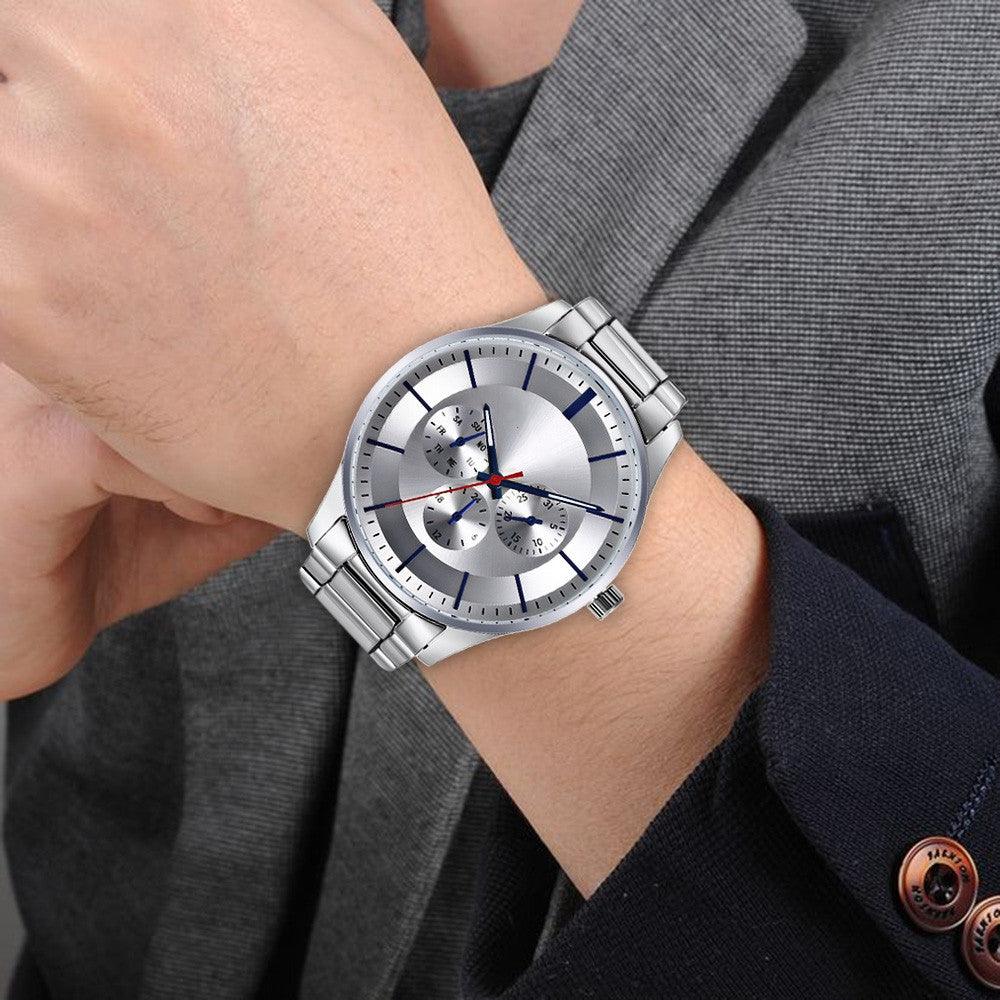 Fashion Three Eyes False Six Hands Quartz Watch - Trendha
