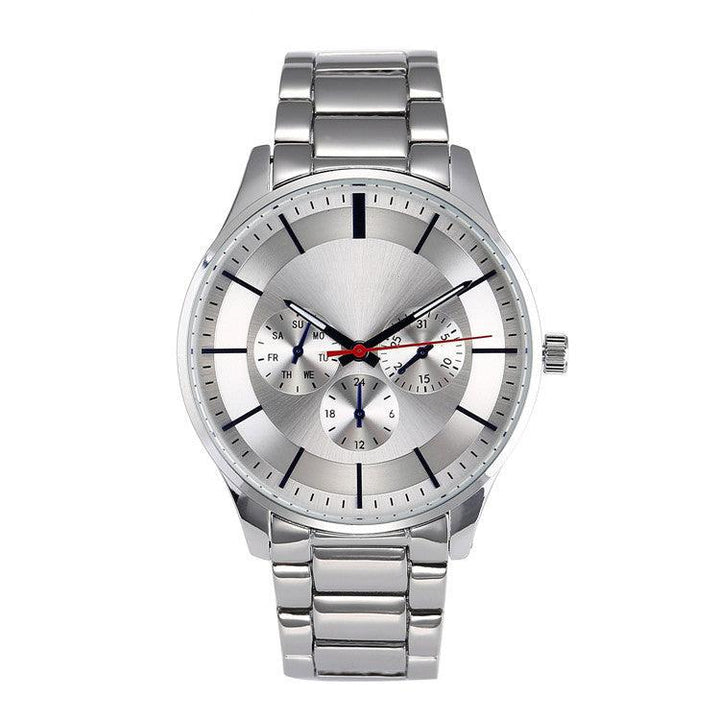 Fashion Three Eyes False Six Hands Quartz Watch - Trendha