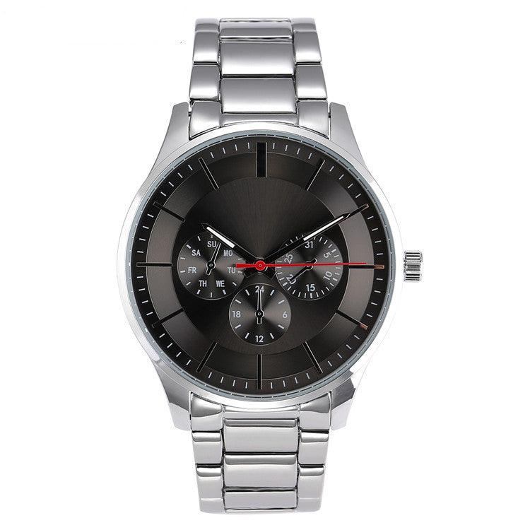 Fashion Three Eyes False Six Hands Quartz Watch - Trendha