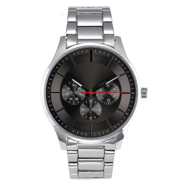 Fashion Three Eyes False Six Hands Quartz Watch - Trendha