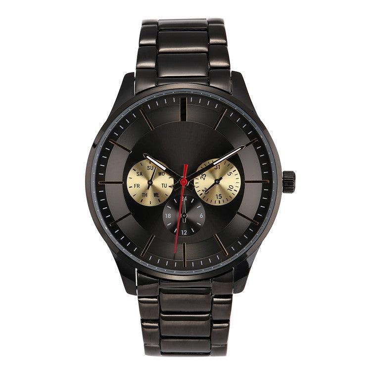 Fashion Three Eyes False Six Hands Quartz Watch - Trendha