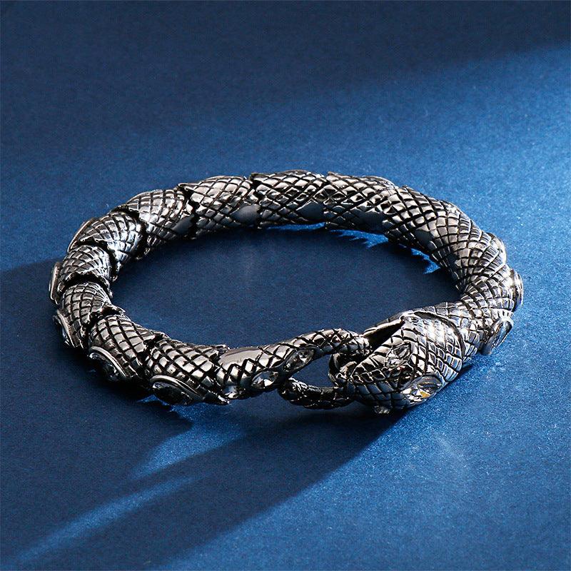 Fashionable Stainless Steel Snake Bracelet - Trendha