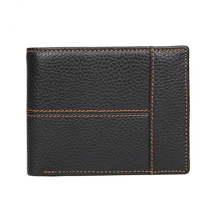 First Layer Leather Wallet Short Leather Wallet - Trendha
