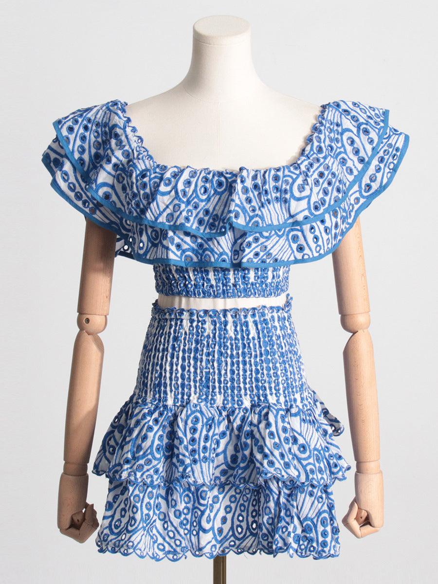 French Style Temperament Wooden Ear Short Top - Trendha