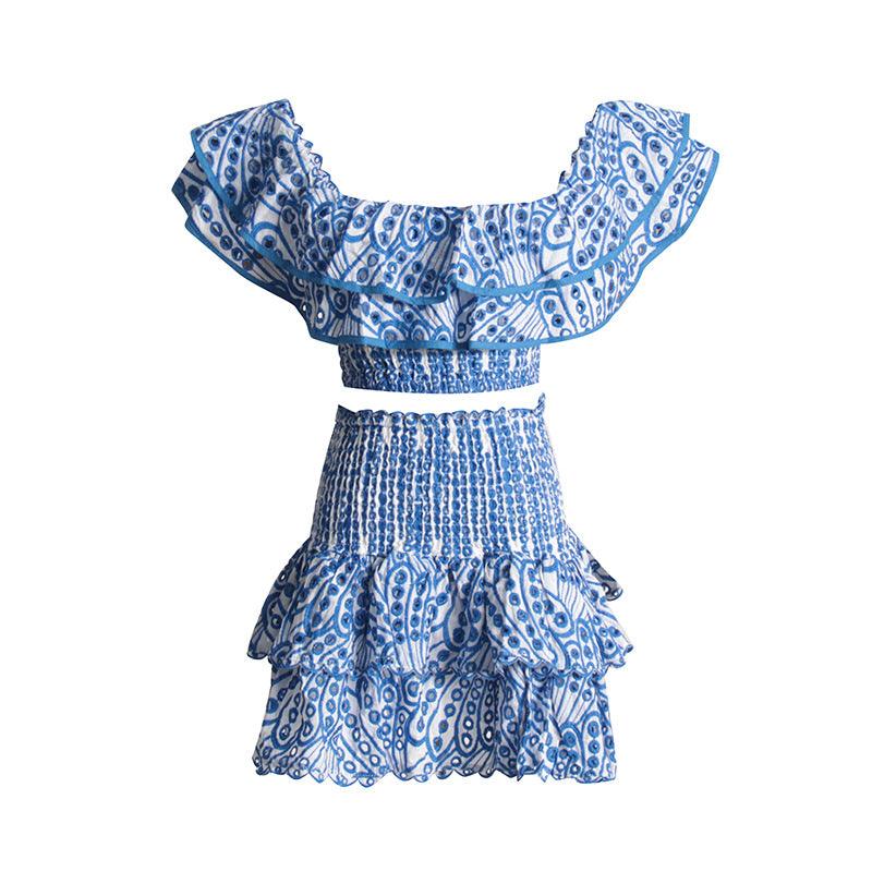 French Style Temperament Wooden Ear Short Top - Trendha