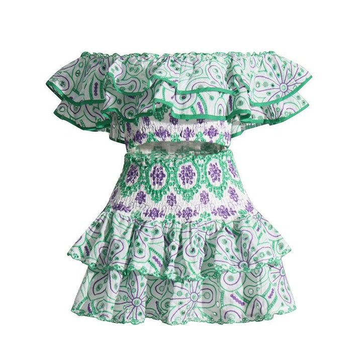 French Style Temperament Wooden Ear Short Top - Trendha