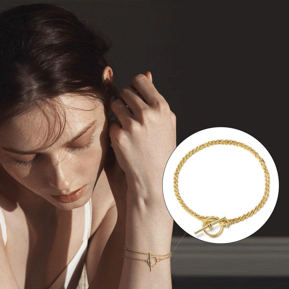 Silver Twist-Chain Bracelet with OT Clasp