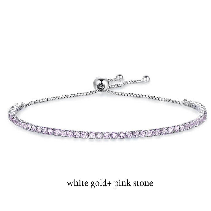 Full Diamond Single Row Tennis Bracelet - Trendha