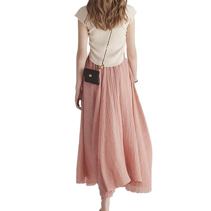 Gentle Solid Color Simple V-neck Short Sleeve Slimming Women's - Trendha